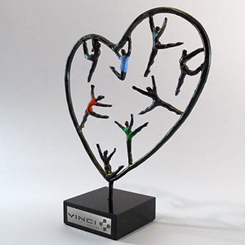 trophée coeur entreprise-métal-artisan-création française